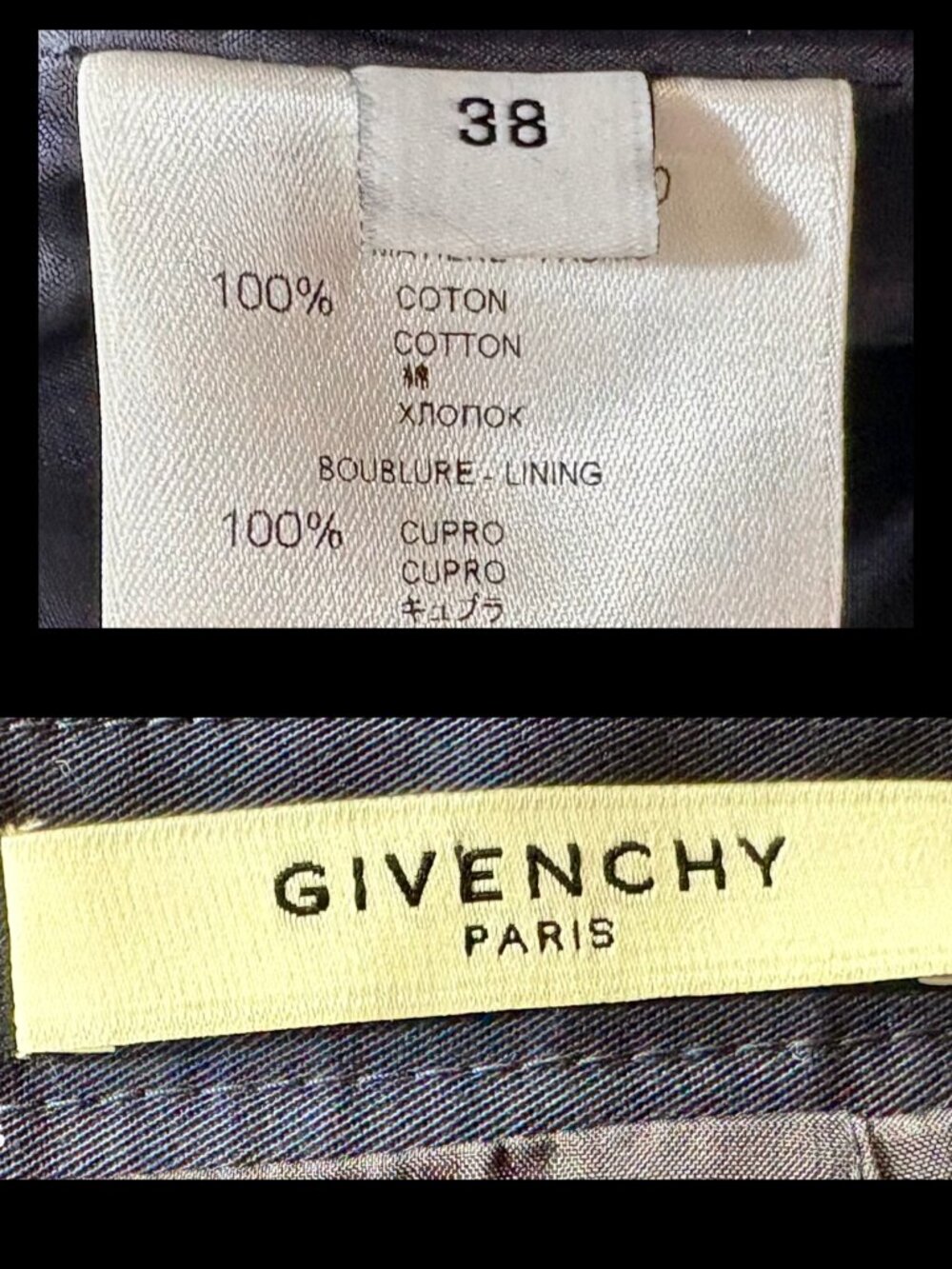 ▪️GIVENCHY▪️Green & Blue Color Block Cotton Exposed Back Zip Midi Pencil Skirt - Picture 5 of 5